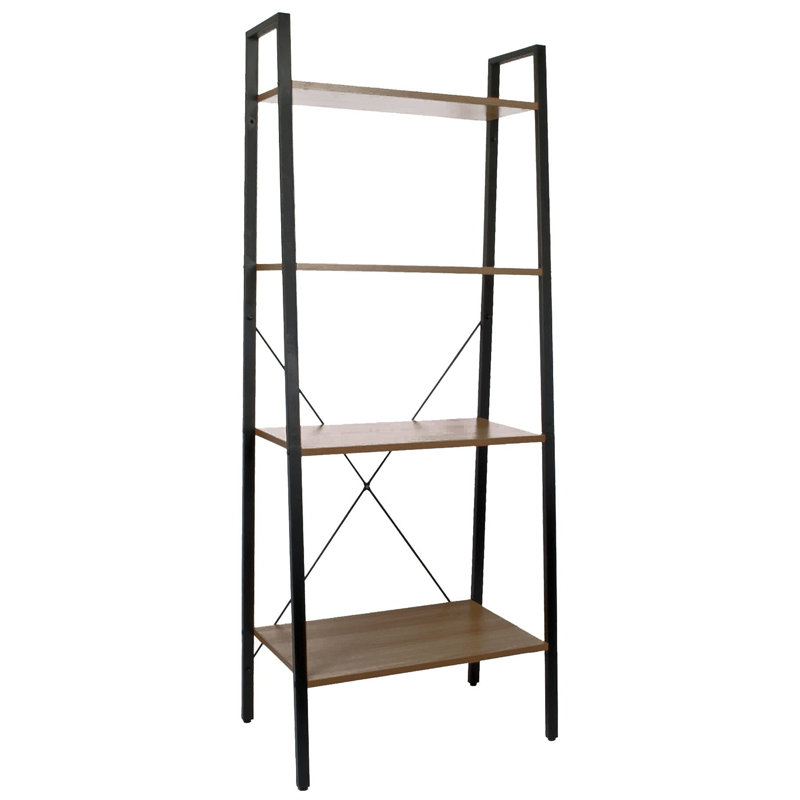 Jordann 147cm H x 60cm W Ladder Bookcase, Dark Brown