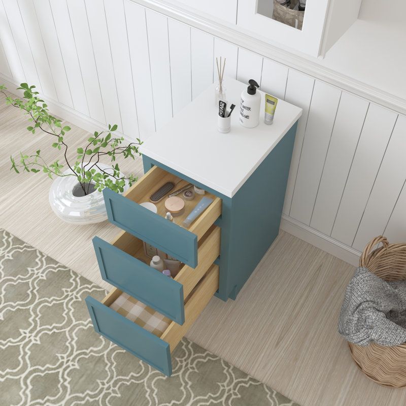 Base de meuble-lavabo simple 15 po seulement, Bleu sarcelle
