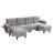 Modern Sectional Sofa 115" U-Shaped Sofa Upholstered Sofa Couch With Two Movable Ottomans, USB Ports And Side Tables For Living Room-765313571