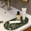 Plateau décoratif en marbre naturel pour meuble-lavabo, salle de bain et rangement de comptoir de cuisine | Organisateur de pierre fabriqué à la main pour bijoux, parfums et bougies
