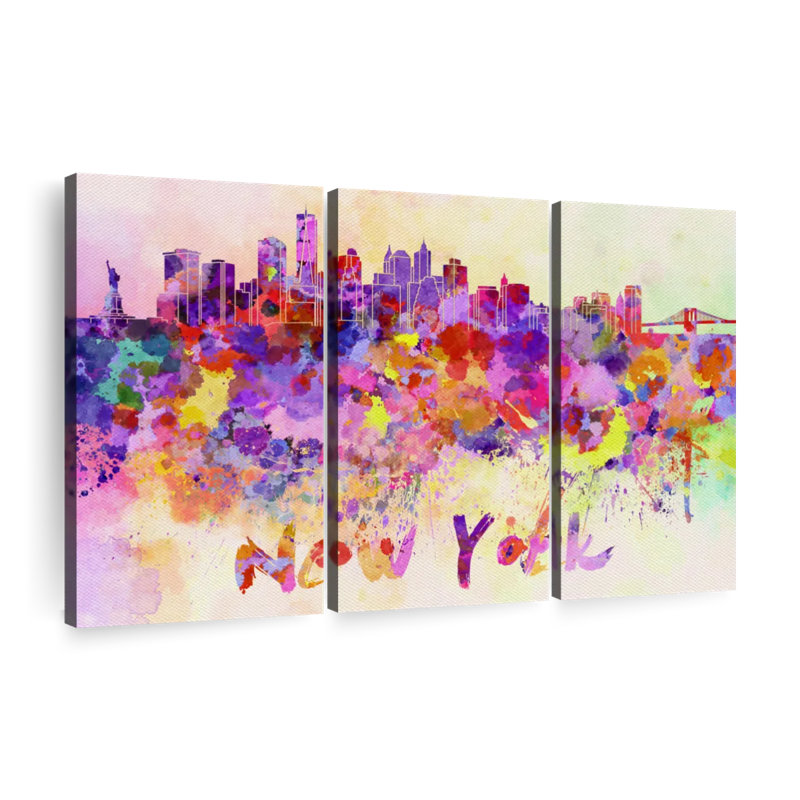New York City, reproduction d'art sur toile abstraite, H 50 po x l 32 po x P 1,25 po
