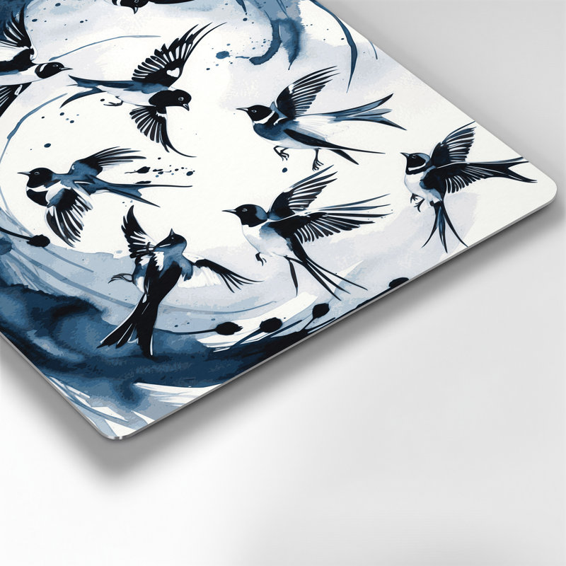 Art mural oiseaux en métal vert Willie Wagtail, H 8 po x l 10 po