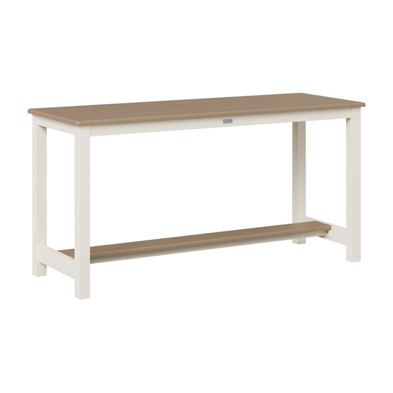 Balcony Outdoor Table, Matte White, 30.75" H x 60" W x 22" D, Weatherwood