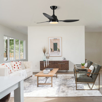 42 Inch Ceiling Fan with Light, 3 ABS Blades,Remote Control,6-speed Reversible DC Motor for Living Room,Bed Room,Dining Room.