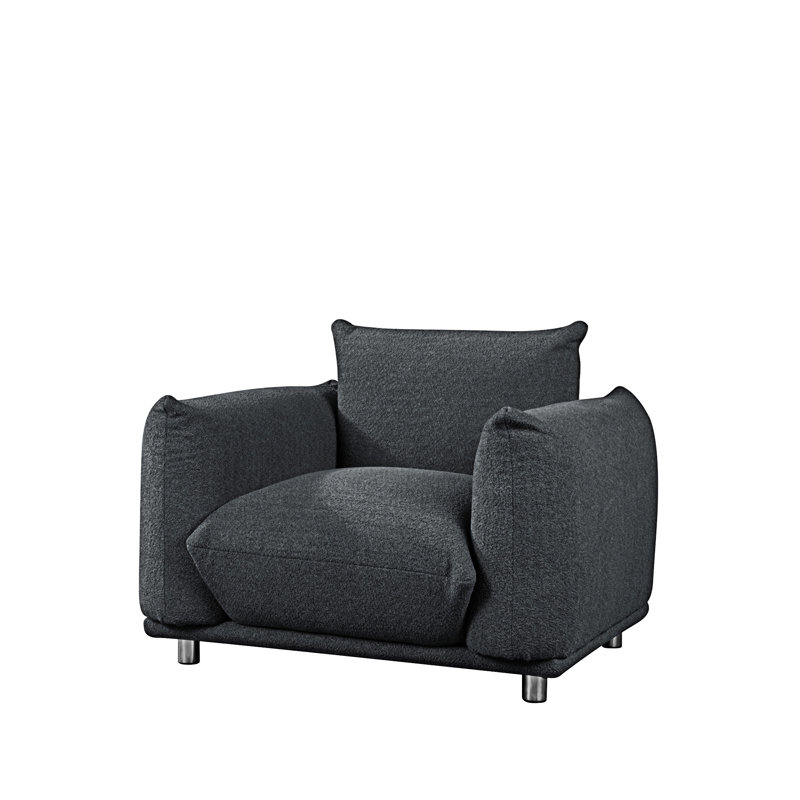Tranay Accent Chair, Upholstered Single Chair for Home Bedroom Office, Gray Fabric