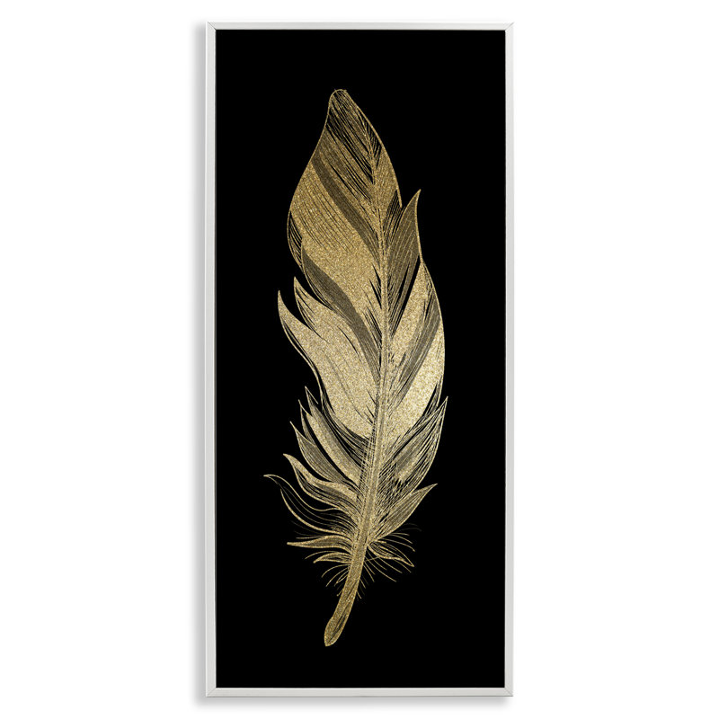 Estampe numérique encadrée de plumes glamour, design par Kim Allen, H 24 po x l 10 po