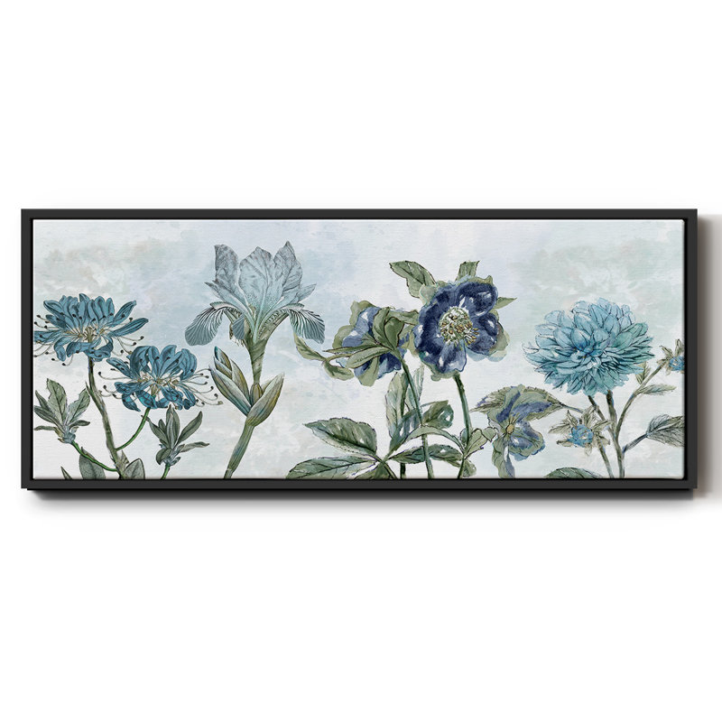 Toiles encadrées rétro bleues, H 20 po x l 50 po