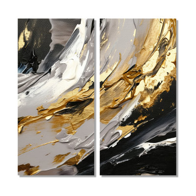 Rêves d'abondance noir et or I - art mural doré