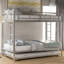 Lit superposé simple au-dessus d'un lit simple avec lit gigogne, argent-1791284851