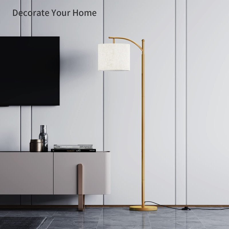 Manolya Black Traditional Floor Lamp, Gold
