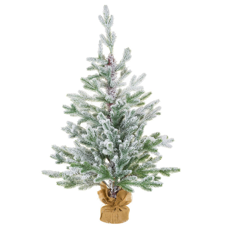 Arbre de table en épinette blanche et verte en flocage