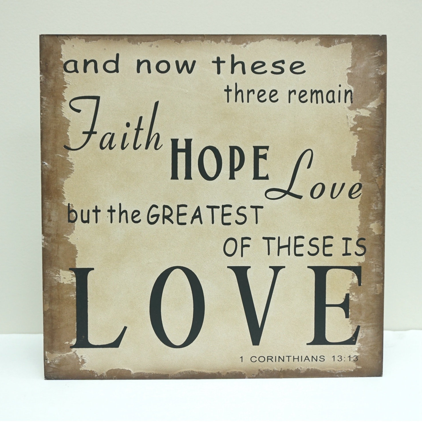 Attraction Design Home "And Not These Three Remain…" Wood Wall Décor