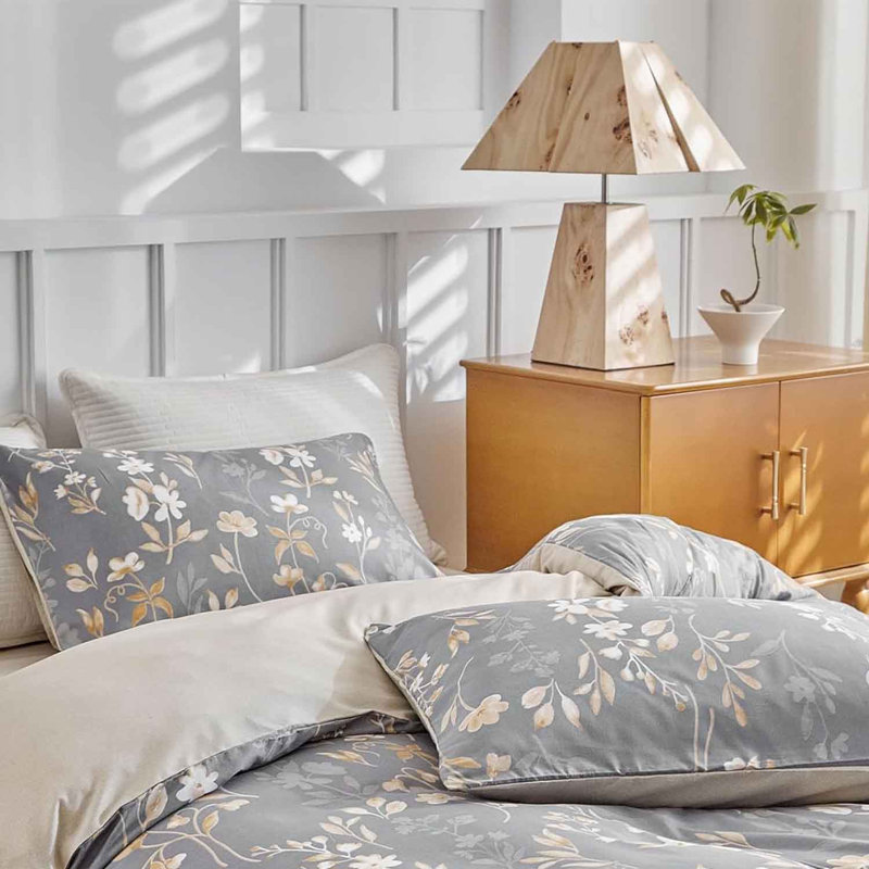 Microfiber Floral Duvet Cover with Pillowcases