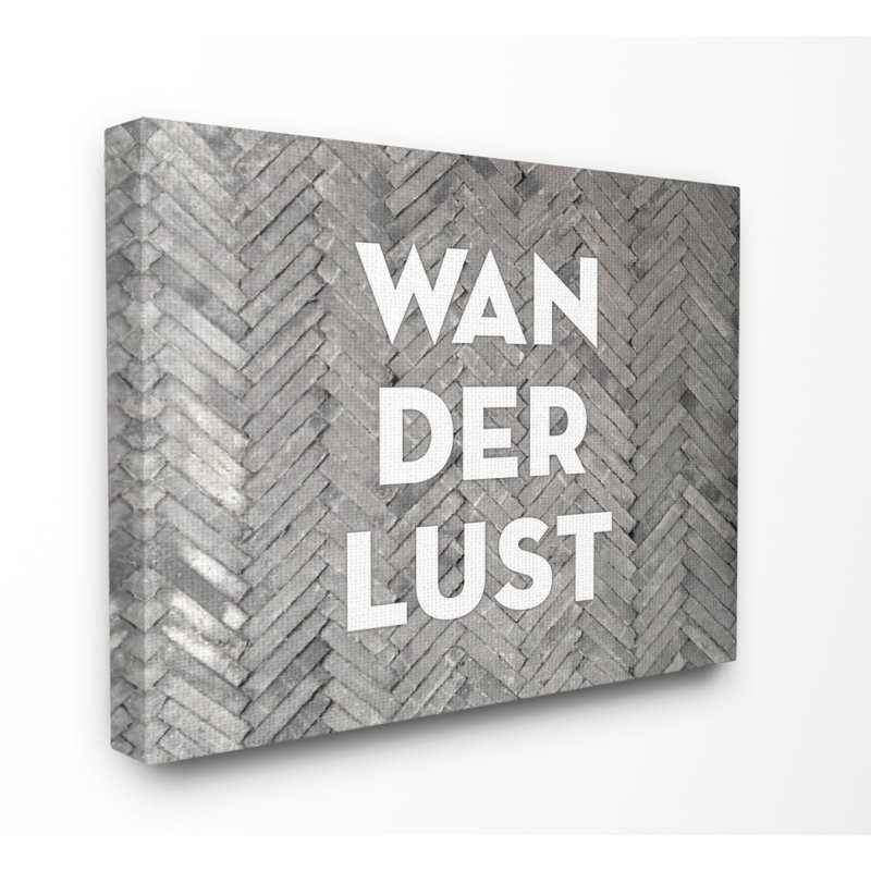 « wanderlust patterned briques », art textuel, H 24 po x l 30 po x P 1,5 po, Toile
