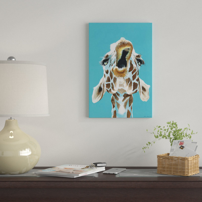 «Have a Giraffe», impression sur toile tendue, H 60 po x l 40po x P 1,5 po, Pas de tapis, Toile tendue