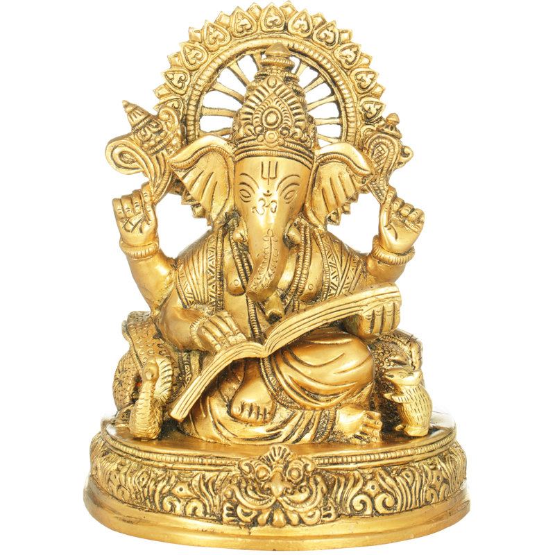 Statue de mahabharata script en laiton massif (G 8 "H) - divinité indoue fabriquée à la main pour le bureau à domicile et le bureau d'étude