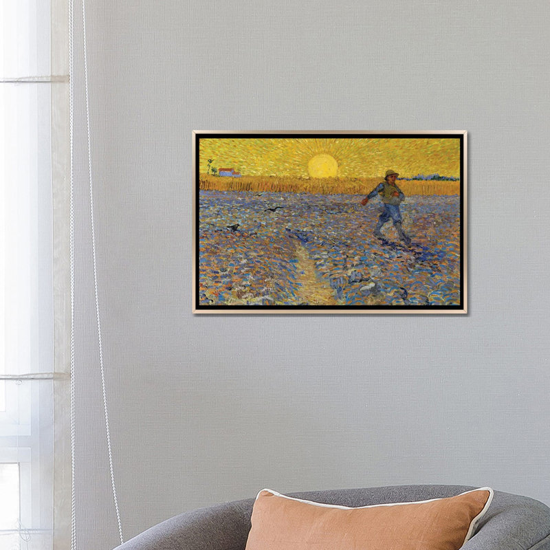 The Sower, C.1888 - reproduction d'art murale encadrée, H 18 po x l 26 po, Reproduction encadrée sans passe-partout