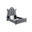 Lit de grand lit 1pc avec tête de lit capitonnée, revêtement luxueux et garniture cloutée complexe à motif de losanges touffeté de luxe moderne-1478722053-1478722055