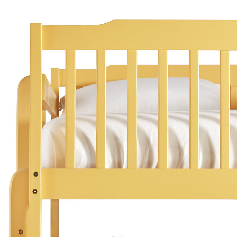 Mulli Kids Twin Over Twin Bunk Bed, Yellow