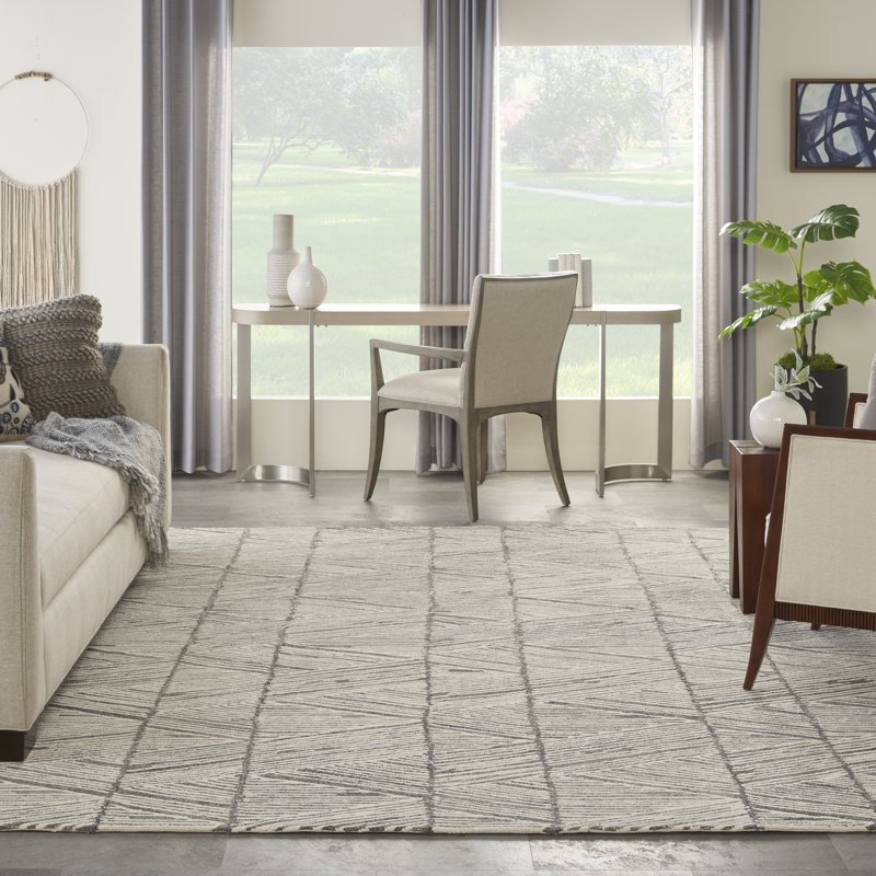 Helma Geometric Wool Hand Woven Area Rug, Rectangle 236 x 297cm