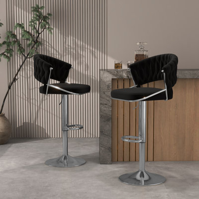 Christal Swivel Upholstered Adjustable Height Counter Stool