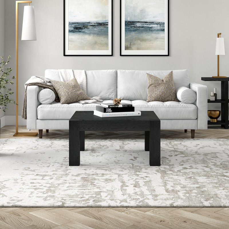 Princetown 34" Square Coffee Table, Black
