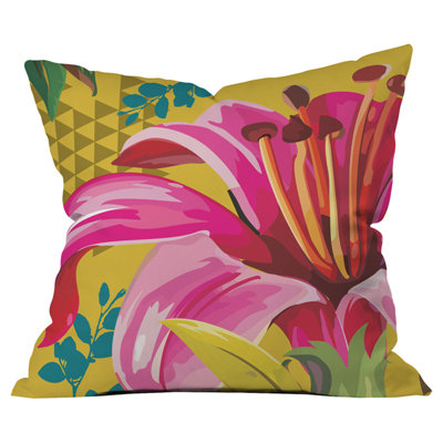 Mix Flower Outdoor Throw Pillow