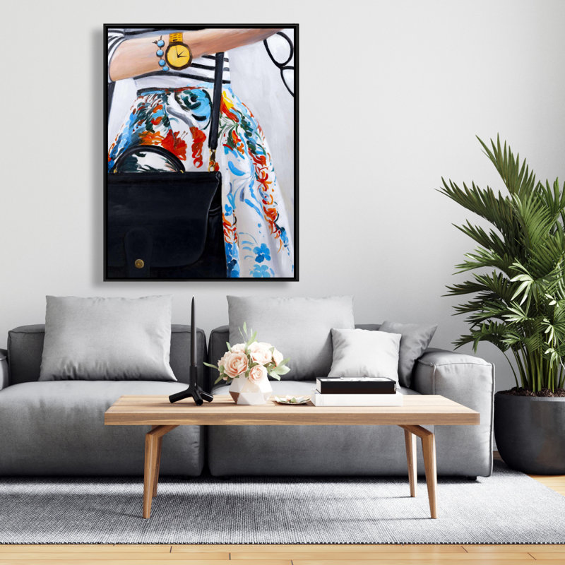 Femme à la mode avec impression de lunettes sur toile