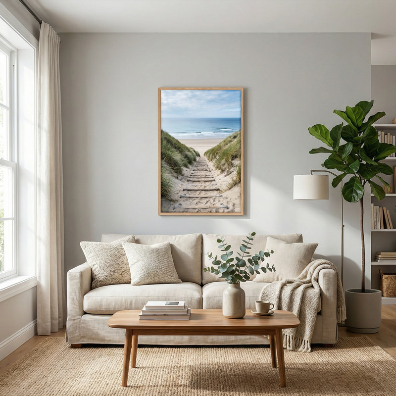 «Beach Path», reproduction d'art sur toile, ensemble de 1, 36"H x 24"W, Naturel