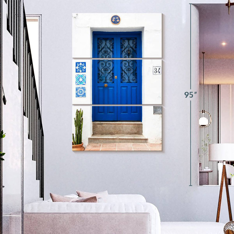 Porte d'entrée bleu foncé Lilie, H 74 po x l 48 po