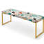 Banc rembourré géométrique doré-135359231