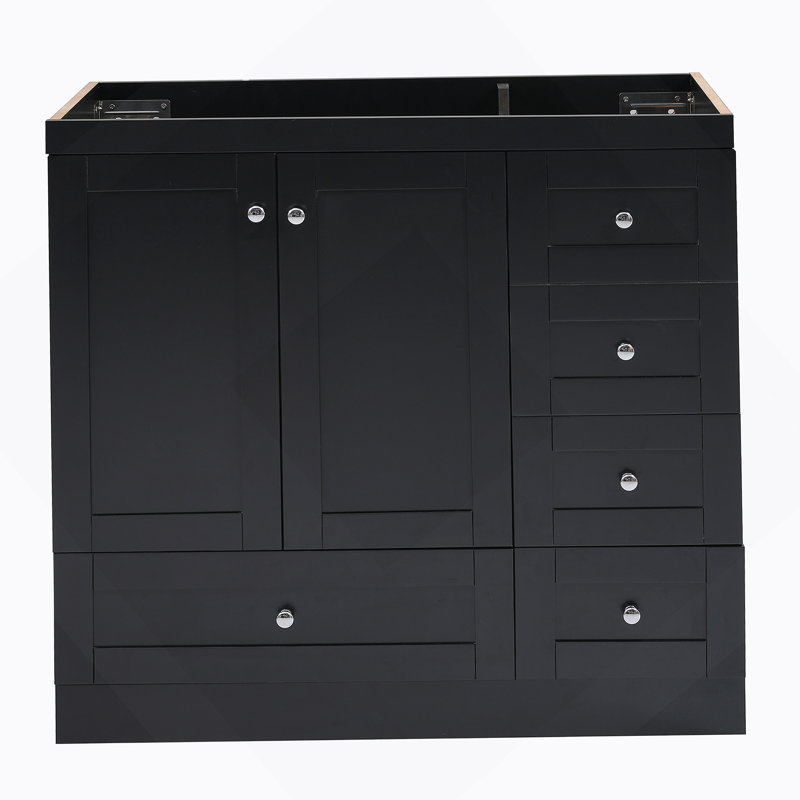 Meuble-lavabo noir 36 po (lavabo non inclus)