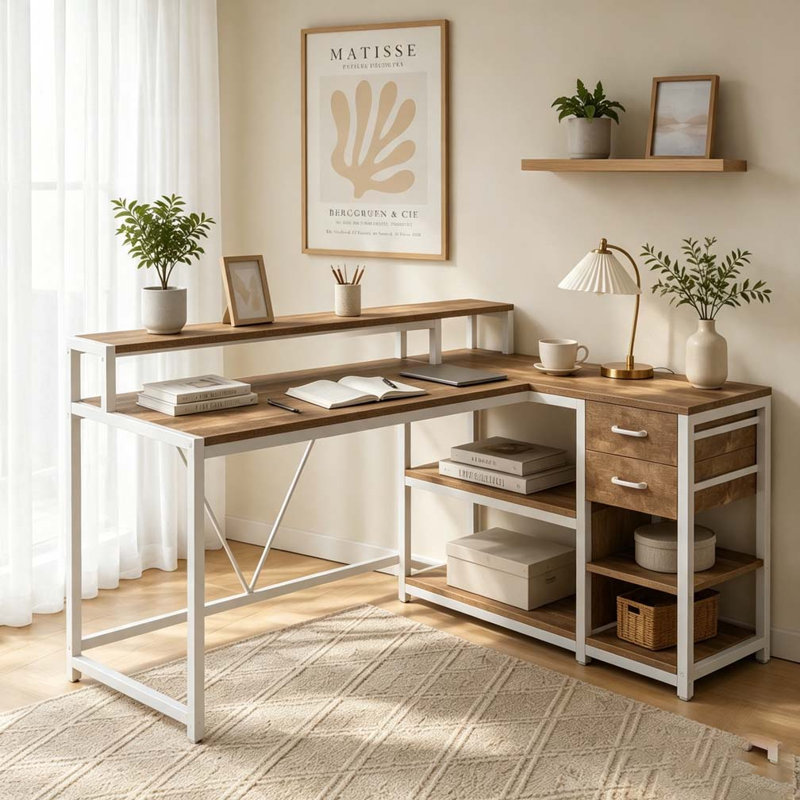 Bureau d'écriture, bureau en L