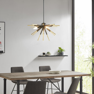 3-Light Modern Geometric Spiked Chandelier