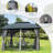 Outdoor Gazebo 10'X12', Permanent Hardtop Gazebo With Aluminum Frame For Patios Deck Backyard, Galvanized Steel Double Roof, Curtains And Netting For Lawns, Garden, Poolside