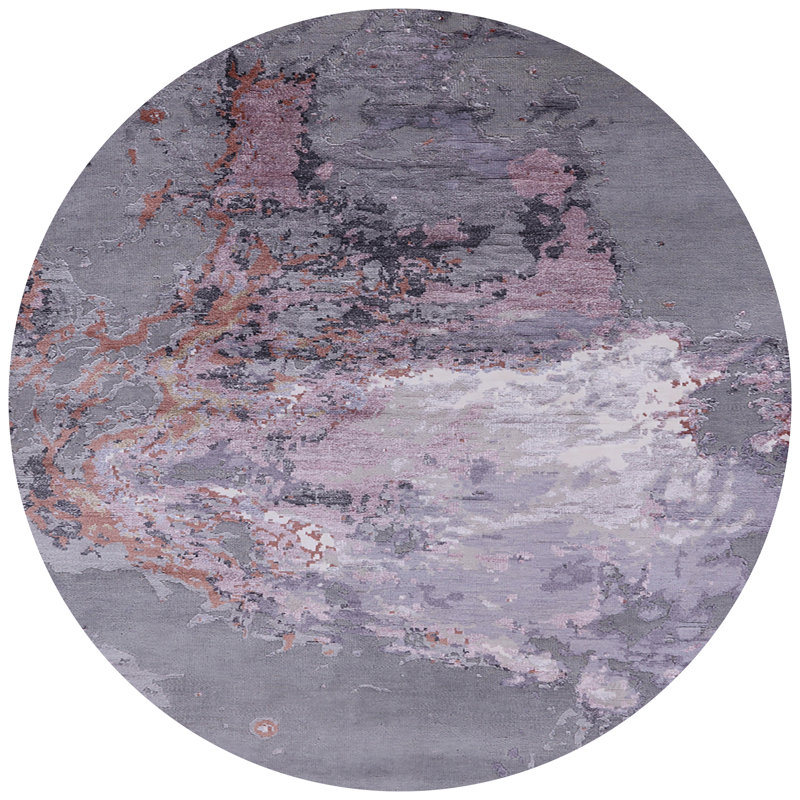 Tapis abstrait gris, Rond 4 pi