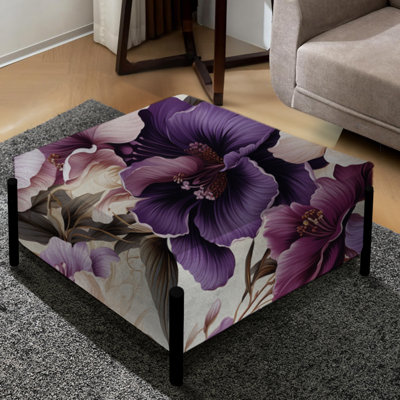 Orchidée avec motif tropical Oasis - grand repose-pieds carré tropical