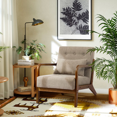 Walthill 63 cm Modern Scandinavian Solid Wood Armchair