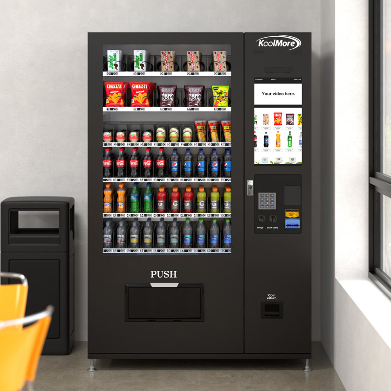 Refrigerated Snack Vending Machine 60 Slots and 22 IN. Touch Screen With CC Reader and Bill Acceptor