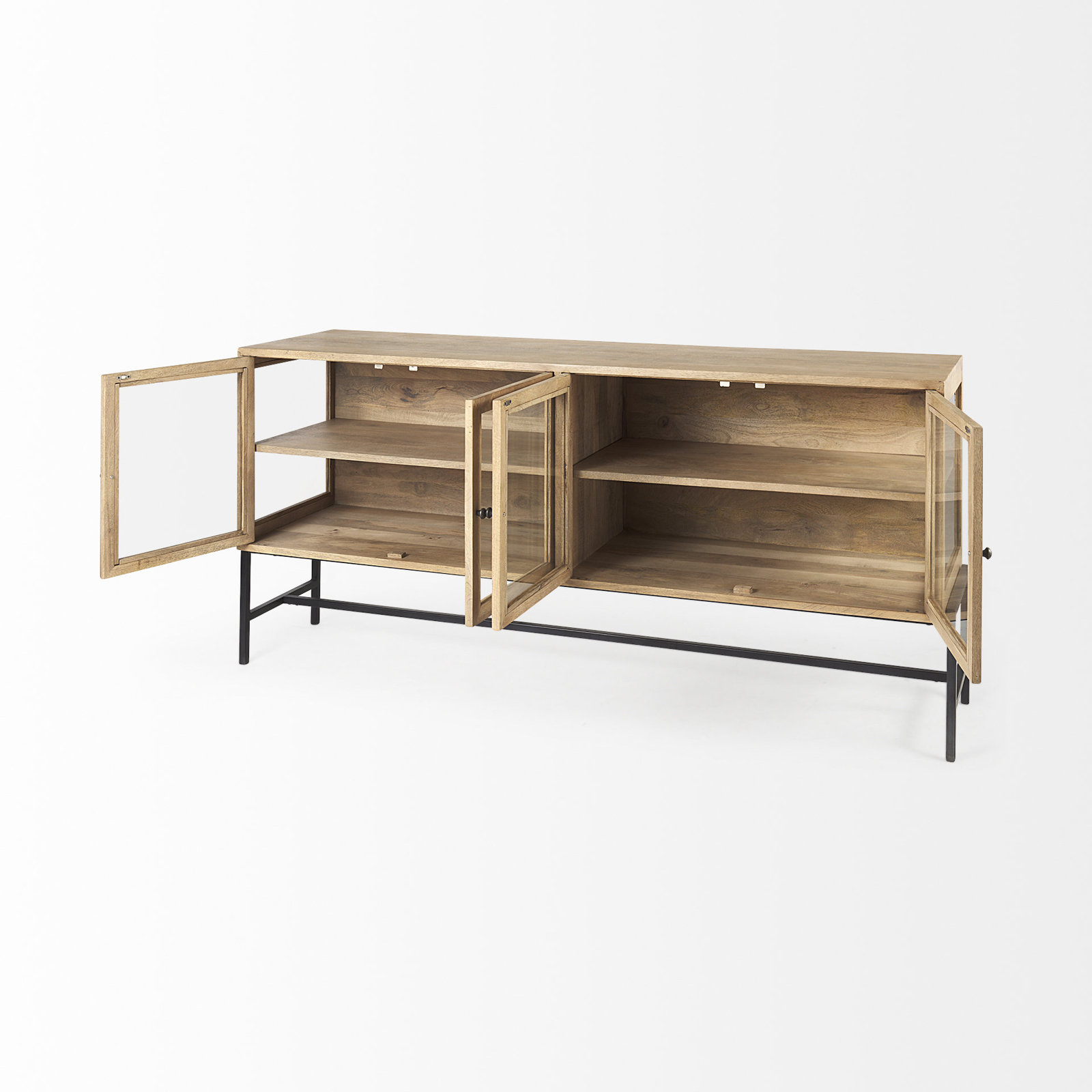 Warner Mango Sideboard, Black/Light Brown