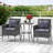 Ebern Designs 3 Pcs Patio Furniture Set With Cushioned Patio Chairs & Tempered Glass Coffee Table Grey-685692430