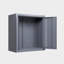 Armoire à outils murale grise en métal gris, H 14,01 po, peu encombrante pour les sous-sols, les cuisines et les entrepôts, tablettes amovibles, porte à ouverture en douceur avec charnière réglable flexible