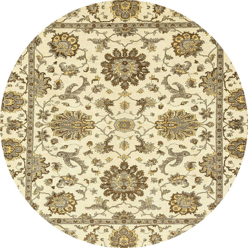 Tapis multicolore à motif abstrait Abdul-Aziz, Rond 8 pi