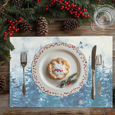 Napperon d'hiver pour table de Noël 12 x 18 pouces