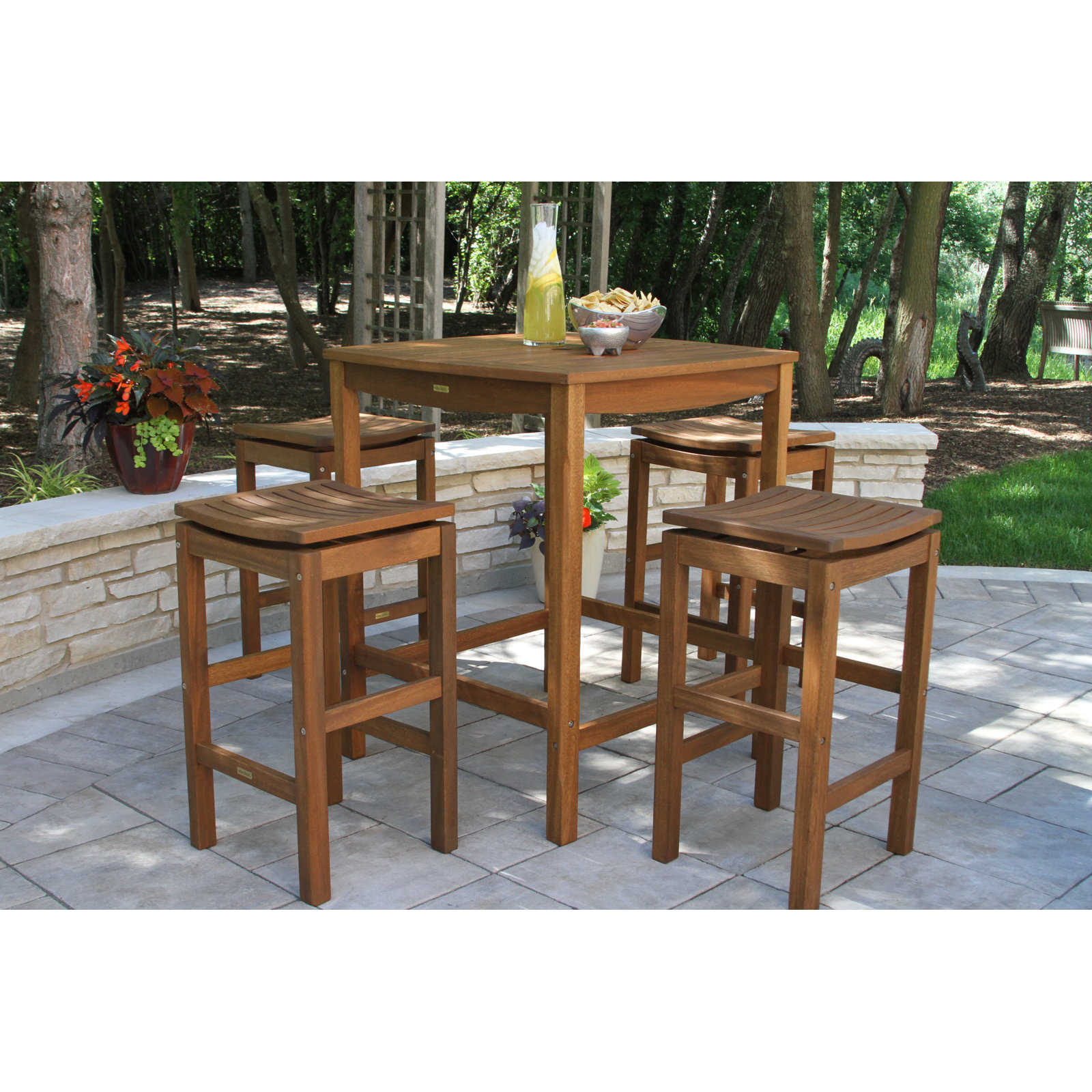 Tucker 34" Eucalyptus Patio Dining Set
