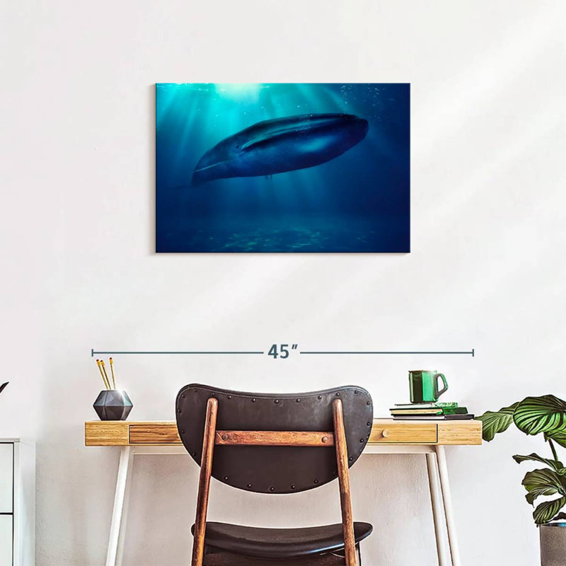 Brampt Blue Whale Underwater, 20'' H x 30'' W