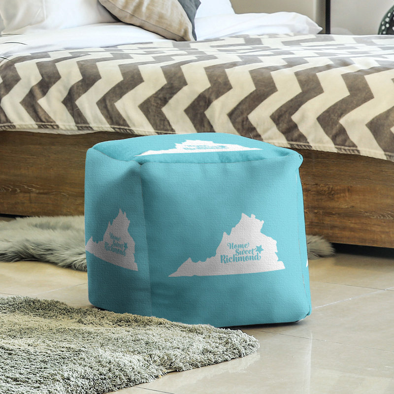 Repose-pieds cubique richmond virginie, Bleu sarcelle