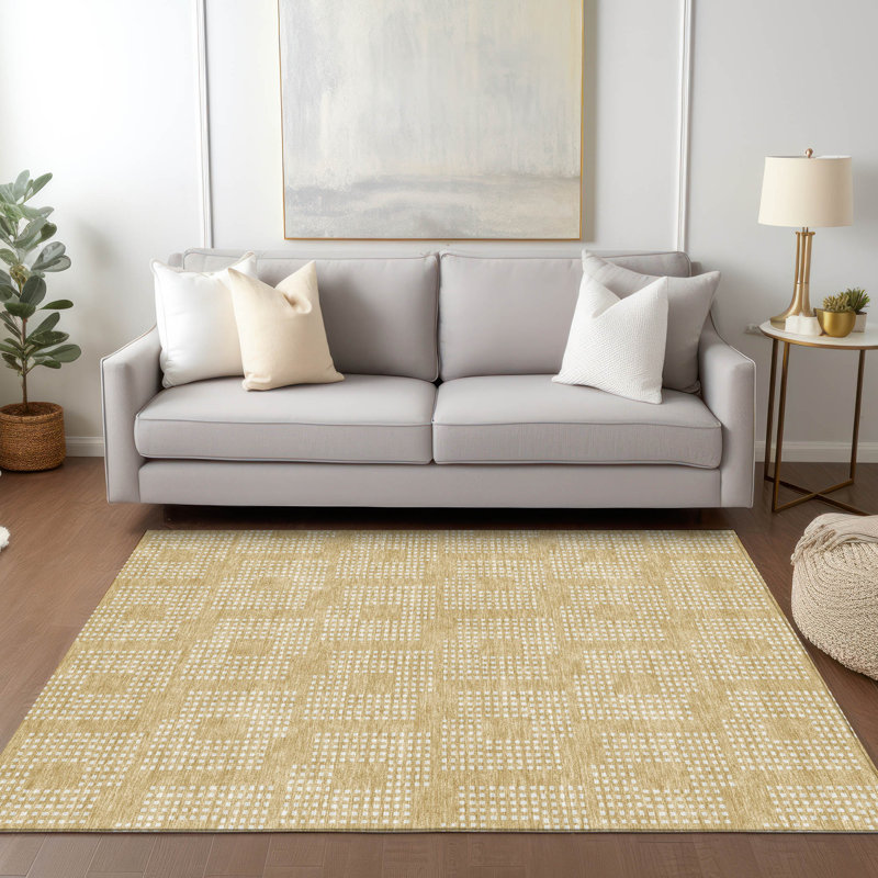 Malek Indoor/Outdoor Area Rug with Non-Slip Backing, Rectangle 3' x 5'