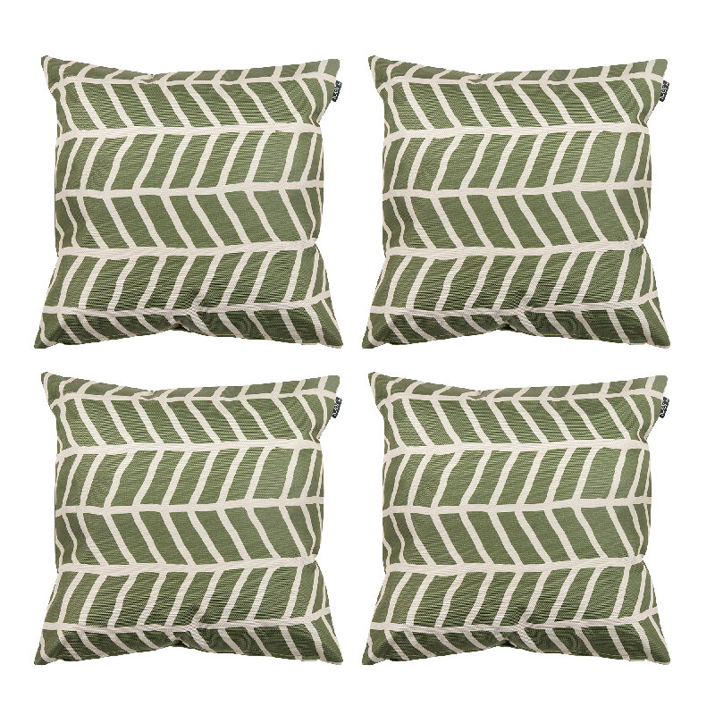 Stripe Indoor-Outdoor Cushions, Green/Beige Striped