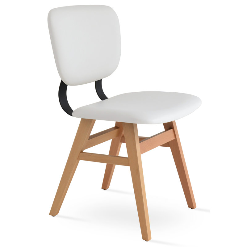 Chaise de salle à manger Hazal, Noyer, Blanc familier